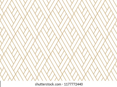 Abstract geometric pattern with stripes, lines. Seamless vector background. White and gold ornament. Simple lattice graphic design Abstract geometric pattern with stripes, lines. Seamless vector background. White and gold ornament. Simple lattice graphic design