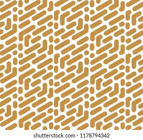 Abstract geometric pattern with stripes, lines. Seamless vector background. White and gold ornament. Simple lattice graphic design