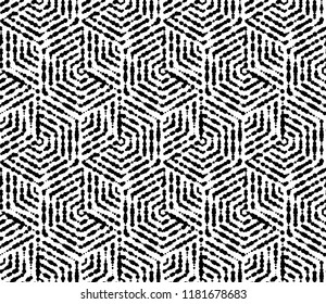 Abstract geometric pattern with stripes, lines. Seamless vector background. White and black ornament. Simple lattice graphic design