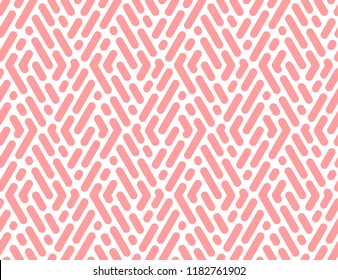 Abstract geometric pattern with stripes, lines. Seamless vector background. White and pink ornament. Simple lattice graphic design