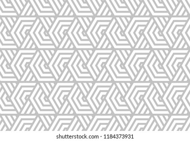 Abstract geometric pattern with stripes, lines. Seamless vector background. White and grey ornament. Simple lattice graphic design.