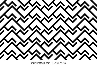 Abstract geometric pattern with stripes, lines. Seamless vector background. White and black ornament. Simple lattice graphic design