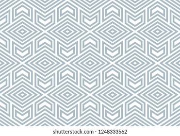 Abstract geometric pattern with stripes, lines. Seamless vector background. White and blue ornament. Simple lattice graphic design