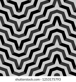 Abstract geometric pattern with stripes lines. Trendy seamless vector background. Black and white texture.