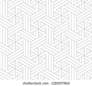 Abstract geometric pattern with stripes, lines. Seamless vector background. White and grey ornament. Simple lattice graphic design.