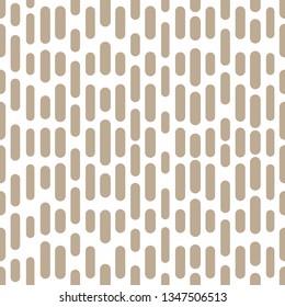 Abstract geometric pattern with stripes, lines. Seamless vector background. White and beige ornament. Simple lattice graphic design