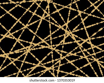 Abstract geometric pattern with stripes, lines. Modern vector background. Black and gold ornament. Simple lattice graphic design