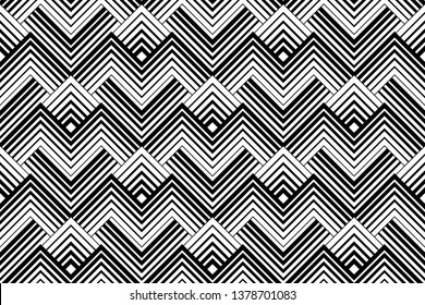 Abstract geometric pattern with stripes, lines. Seamless vector background. White and black ornament. Simple lattice graphic design