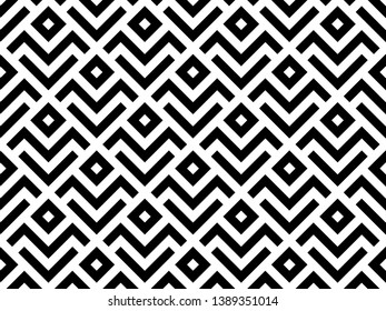 Abstract geometric pattern with stripes, lines. Seamless vector background. White and black ornament. Simple lattice graphic design