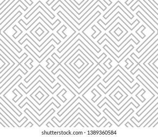 Abstract geometric pattern with stripes, lines. Seamless vector background. White and grey ornament. Simple lattice graphic design.