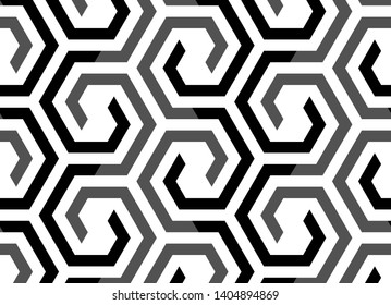 Abstract geometric pattern with stripes, lines. Seamless vector background. White and black ornament. Simple lattice graphic design