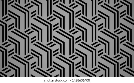 Abstract geometric pattern with stripes, lines. Seamless vector background. Black ornament. Simple lattice graphic design