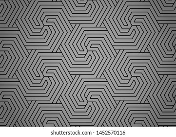 Abstract geometric pattern with stripes, lines. Seamless vector background. Black and grey ornament. Simple lattice graphic design