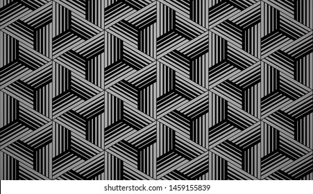 Abstract geometric pattern with stripes, lines. Seamless vector background. Black and grey ornament. Simple lattice graphic design