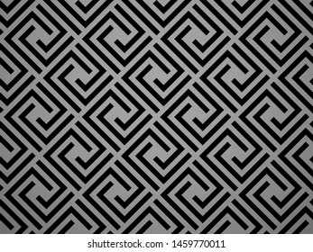Abstract geometric pattern with stripes, lines. Seamless vector background. Black and grey ornament. Simple lattice graphic design
