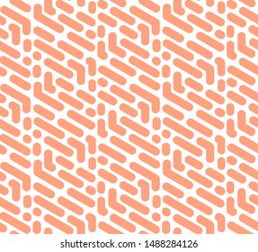 Abstract geometric pattern with stripes, lines. Seamless vector background. White and pink ornament. Simple lattice graphic design