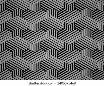 Abstract geometric pattern with stripes, lines. Seamless vector background. Black and grey ornament. Simple lattice graphic design