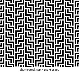 Abstract geometric pattern with stripes, lines. Seamless vector background. White and black ornament. Simple lattice graphic design