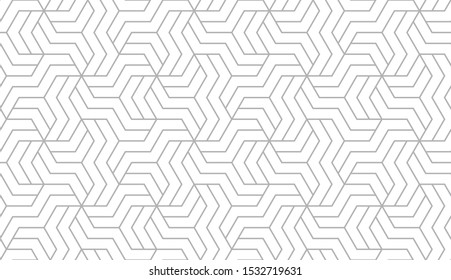 Abstract geometric pattern with stripes, lines. Seamless vector background. White and grey ornament. Simple lattice graphic design.