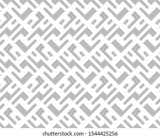 Abstract geometric pattern with stripes, lines. Seamless vector background. White and grey ornament. Simple lattice graphic design.