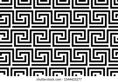 Abstract geometric pattern with stripes, lines. Seamless vector background. White and black ornament. Simple lattice graphic design