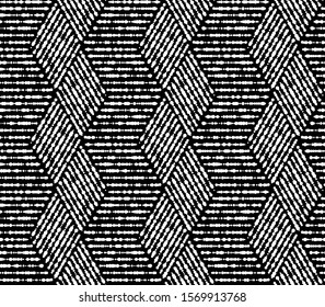 Abstract geometric pattern with stripes, lines. Seamless vector background. White and black ornament. Simple lattice graphic design