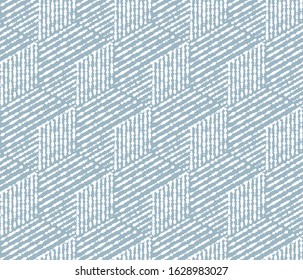 Abstract geometric pattern with stripes, lines. Seamless vector background. White and blue ornament. Simple lattice graphic design