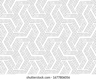 Abstract geometric pattern with stripes, lines. Seamless vector background. White and grey ornament. Simple lattice graphic design.