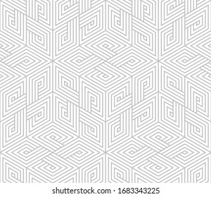 Abstract geometric pattern with stripes, lines. Seamless vector background. White and grey ornament. Simple lattice graphic design.