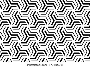 Abstract geometric pattern with stripes, lines. Seamless vector background. White and black ornament. Simple lattice graphic design