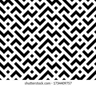 Abstract geometric pattern with stripes, lines. Seamless vector background. White and black ornament. Simple lattice graphic design