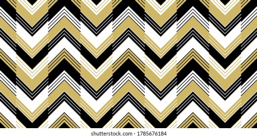 Resumen del patrón geométrico con rayas, líneas. Un fondo vectorial sin fisuras. Textura dorada en blanco y negro.