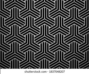 Abstract geometric pattern with stripes, lines. Seamless vector background. Black and gray ornament. Simple lattice graphic design