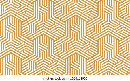 Resumen del patrón geométrico con rayas, líneas. Fondo vectorial impecable. Ornamento blanco y dorado. Diseño gráfico de letrinas simple