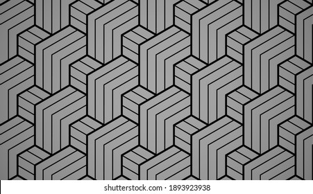 Abstract geometric pattern with stripes, lines. Seamless vector background. Black and gray ornament. Simple lattice graphic design