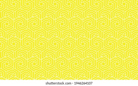 Abstract geometric pattern with stripes, lines. Seamless vector background. White and yellow ornament. Simple lattice graphic design