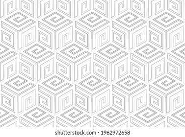 Abstract geometric pattern with stripes, lines. Seamless vector background. White and gray ornament. Simple lattice graphic design.