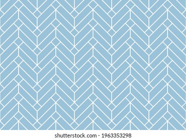 Abstract geometric pattern with stripes, lines. Seamless vector background. White and blue ornament. Simple lattice graphic design