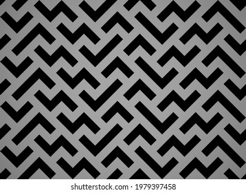Abstract geometric pattern with stripes, lines. Seamless vector background. Black and gray ornament. Simple lattice graphic design