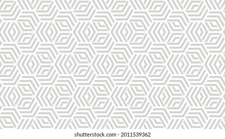 Abstract geometric pattern with stripes, lines. Seamless vector background. White and gray ornament. Simple lattice graphic design.