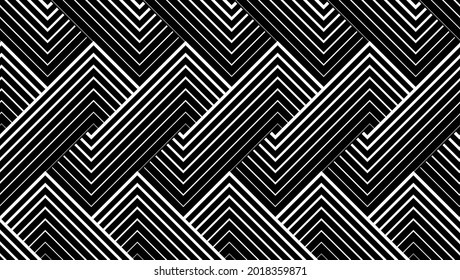 Resumen del patrón geométrico con rayas, líneas. Fondo vectorial impecable. Ornamento blanco y negro. Diseño gráfico de letrinas simple