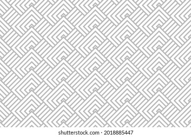 Abstract geometric pattern with stripes, lines. Seamless vector background. White and gray ornament. Simple lattice graphic design.