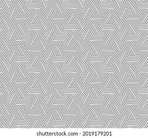 Abstract geometric pattern with stripes, lines. Seamless vector background. White and gray ornament. Simple lattice graphic design.