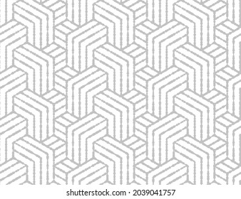 Abstract geometric pattern with stripes, lines. Seamless vector background. White and gray ornament. Simple lattice graphic design.