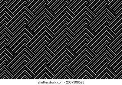 Abstract geometric pattern with stripes, lines. Seamless vector background. White and black ornament. Simple lattice graphic design
