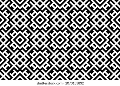 Abstract geometric pattern with stripes, lines. A seamless vector background. Black and white texture.