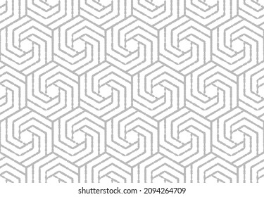 Abstraktes geometrisches Muster mit Streifen, Linien. Nahtloser Vektorhintergrund. Weiße und graue Ornamente. Einfaches Gitterdesign.
