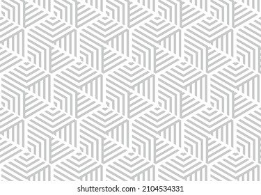 Abstract geometric pattern with stripes, lines. Seamless vector background. White and gray ornament. Simple lattice graphic design.