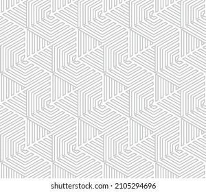 Abstract geometric pattern with stripes, lines. Seamless vector background. White and gray ornament. Simple lattice graphic design.