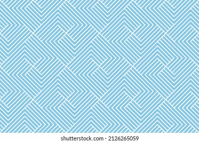 Abstract geometric pattern with stripes, lines. Seamless vector background. White and blue ornament. Simple lattice graphic design